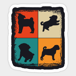 puggle Pug Vintage Retro Design gift shirt Sticker